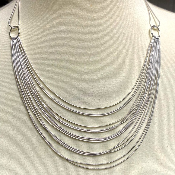 NWOT Silver Waterfall Necklace - Picture 2 of 5